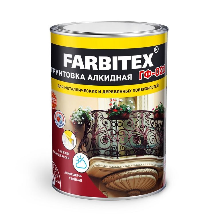 Грунт ГФ-021 серый ( 1,8кг)  FARBITEX