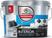 Краска ВД INTERION моющаяся латексная для стен и потолков базас3 (13кг)Профилюкс Профессионал