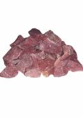 Камни для бани и сауны - малиновый кварцит колотый фр.70-150мм (1уп.=20 кг)